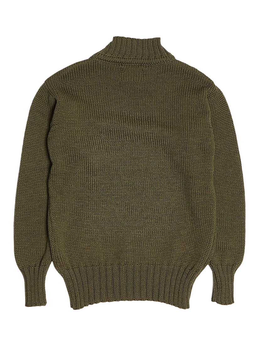 Product image 3 of 5, which shows Nigel Cabourn High Neck Wool Jumper, Army, 46R