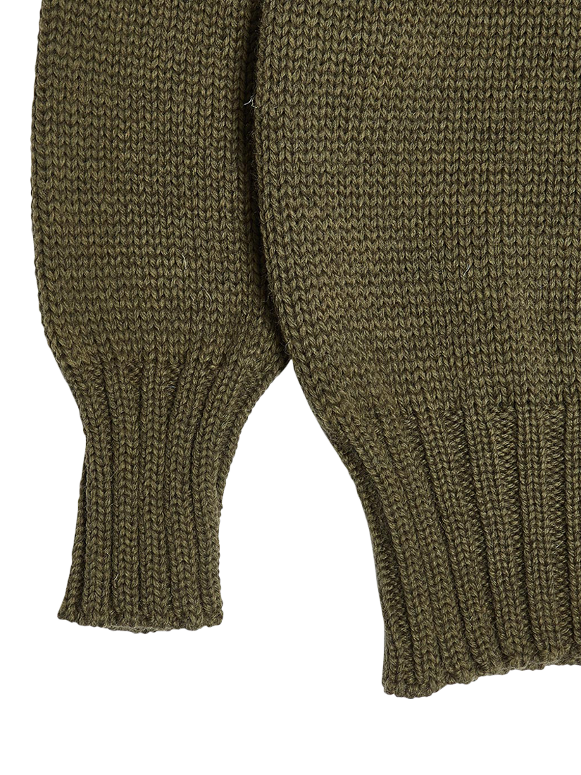 Product image 4 of 5, which shows Nigel Cabourn High Neck Wool Jumper, Army, 46R