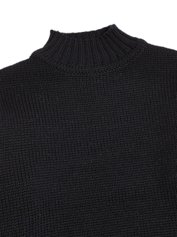 Nigel Cabourn High Neck Wool Jumper, Navy - view 2, Navy
