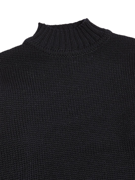 Nigel Cabourn High Neck Wool Jumper, Navy - view 2, Navy