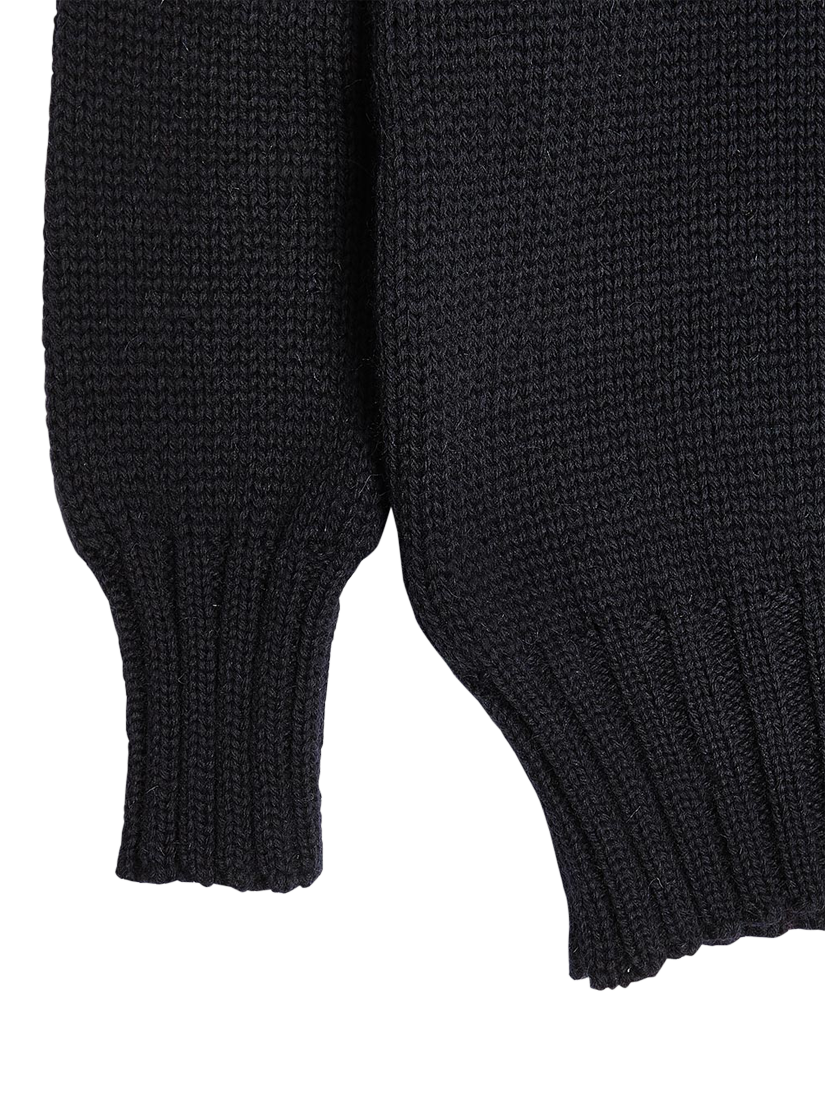 Product image 3 of 4, which shows Nigel Cabourn High Neck Wool Jumper, Navy, 46R