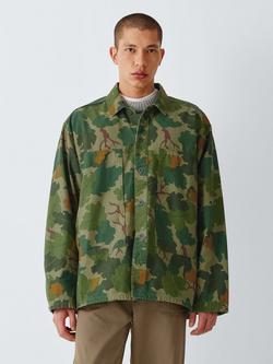 Nigel Cabourn Cotton Regular Fit Camouflage Utility Overshirt, Green/Multi, Green/Multi