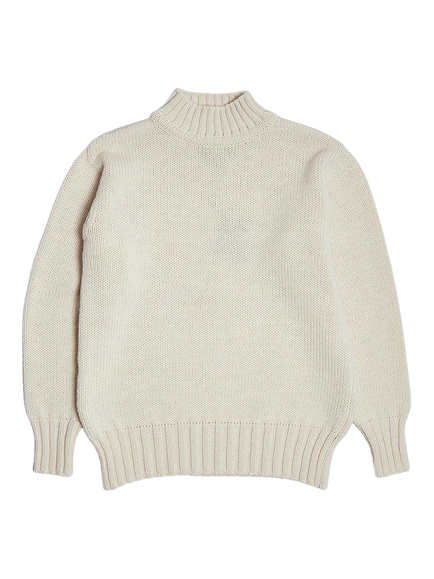 Nigel Cabourn High Neck Wool Jumper, Oatmeal - view 2, Oatmeal