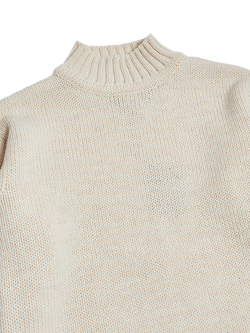 Nigel Cabourn High Neck Wool Jumper, Oatmeal - view 2, Oatmeal