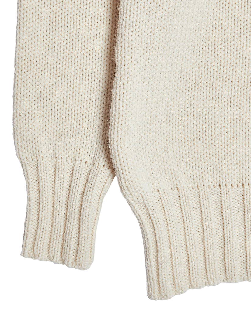 Product image 3 of 4, which shows Nigel Cabourn High Neck Wool Jumper, Oatmeal, 46R