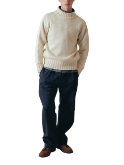 Nigel Cabourn High Neck Wool Jumper, Oatmeal, Oatmeal