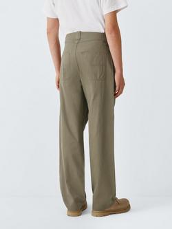 Nigel Cabourn Straight Leg Herringbone Chore Trousers, Army Green - view 2, Army Green