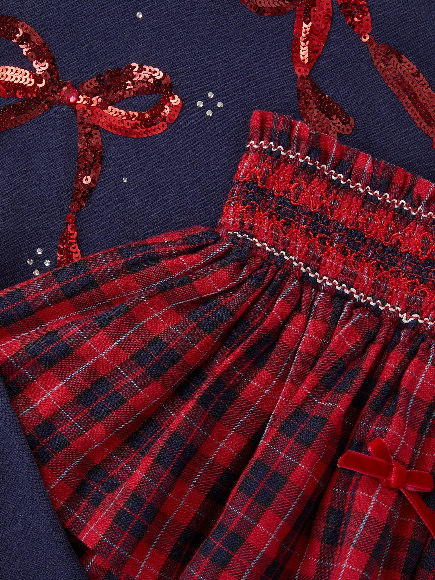 Product image 4 of 4, which shows Monsoon Kids' Bow Top and Skirt Set, Red, 3-4 years