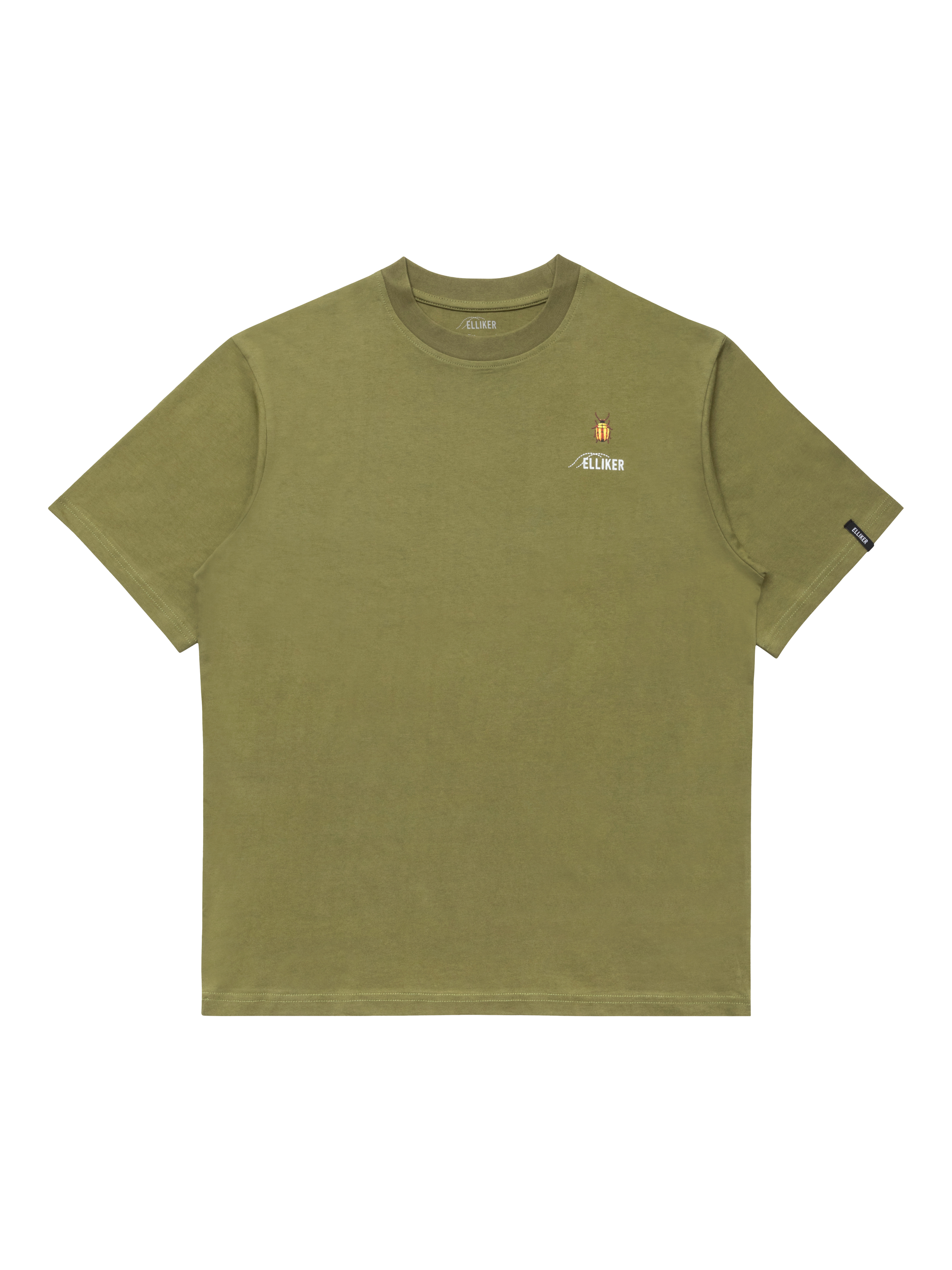 Product image 3 of 11, which shows ELLIKER Rill Bug Cotton Regular Fit T-Shirt, Khaki, XS