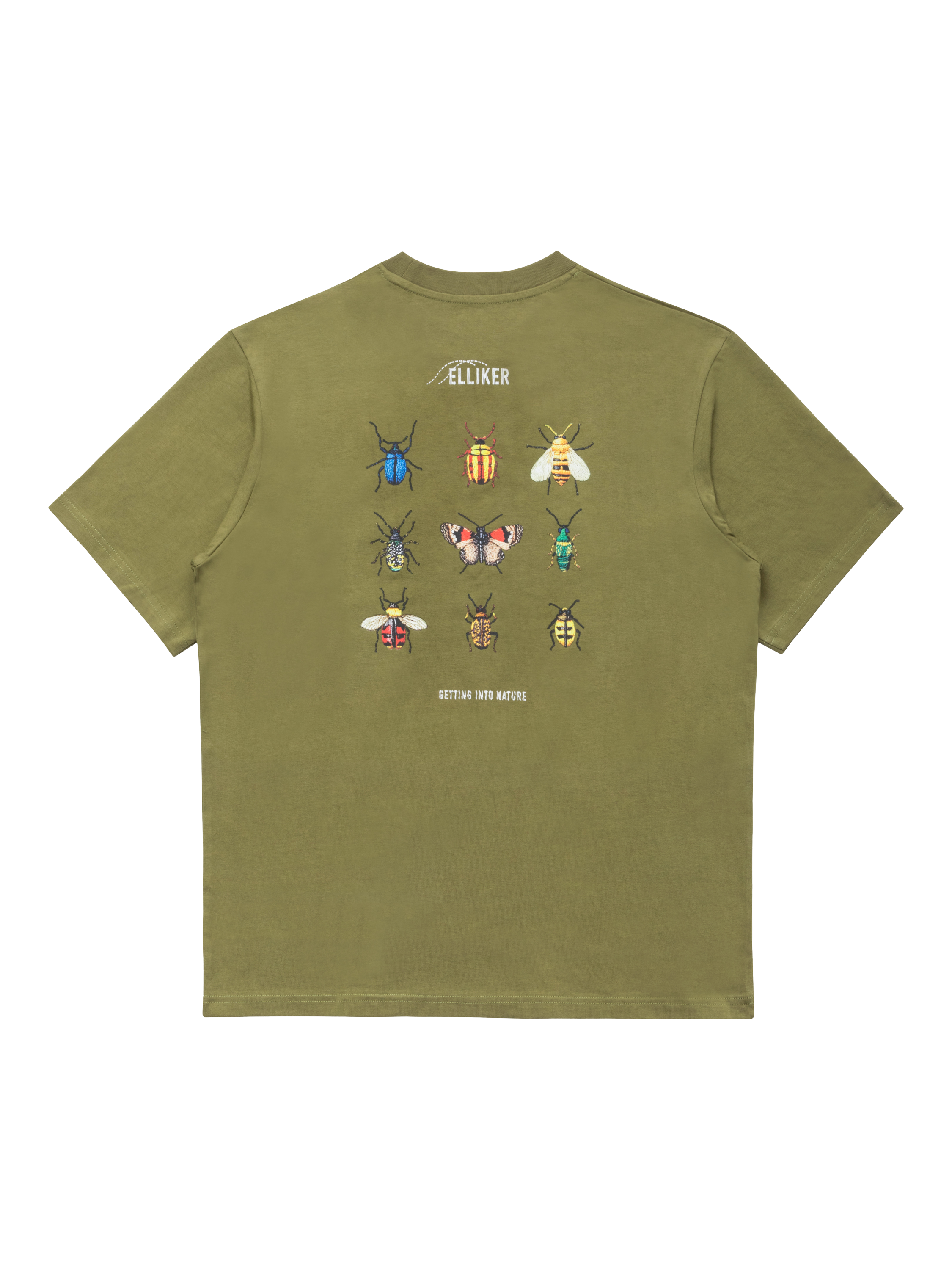 Product image 4 of 11, which shows ELLIKER Rill Bug Cotton Regular Fit T-Shirt, Khaki, XS