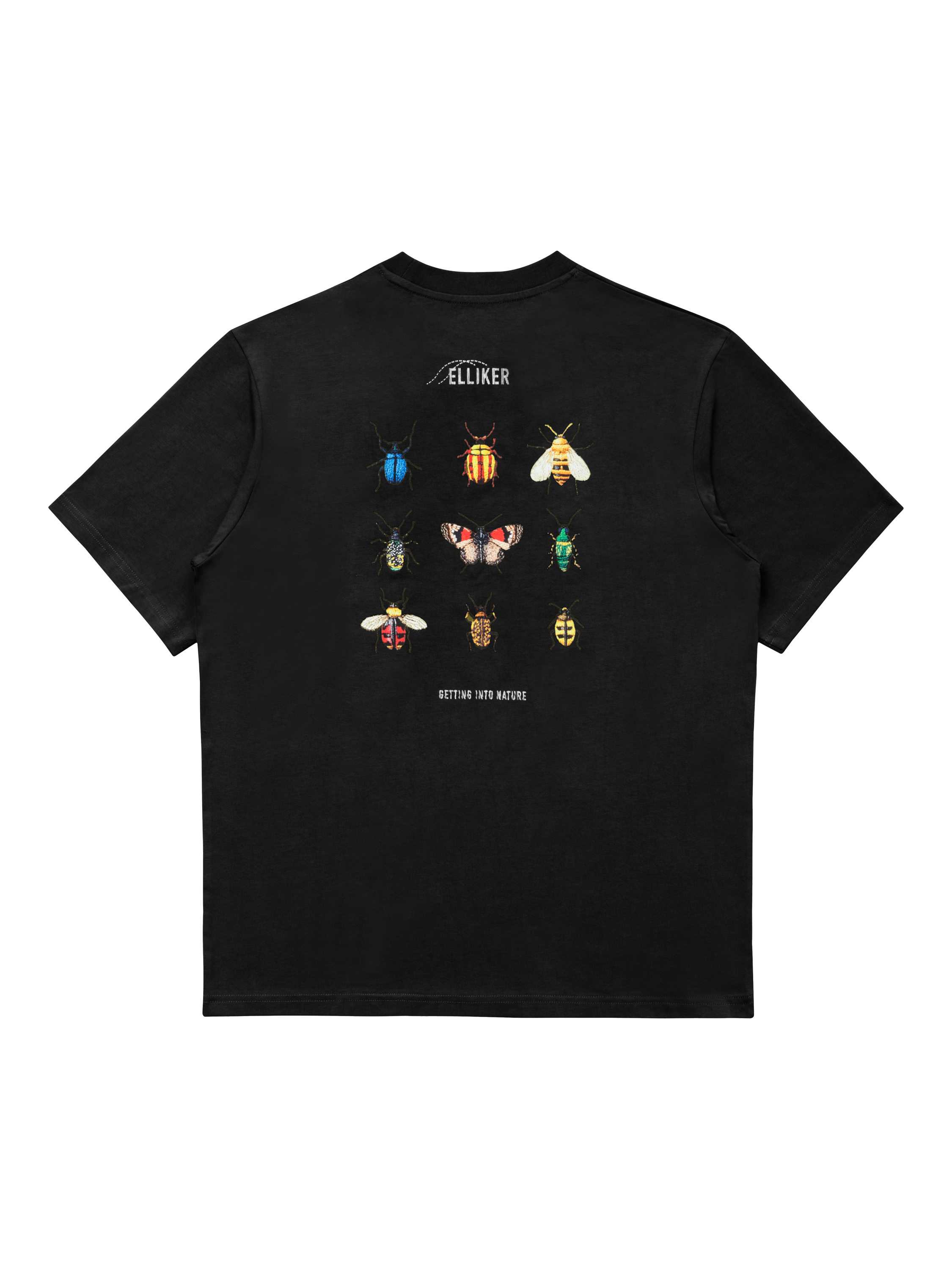 Product image 4 of 9, which shows ELLIKER Rill Bug Cotton Regular Fit T-Shirt, Black, XS