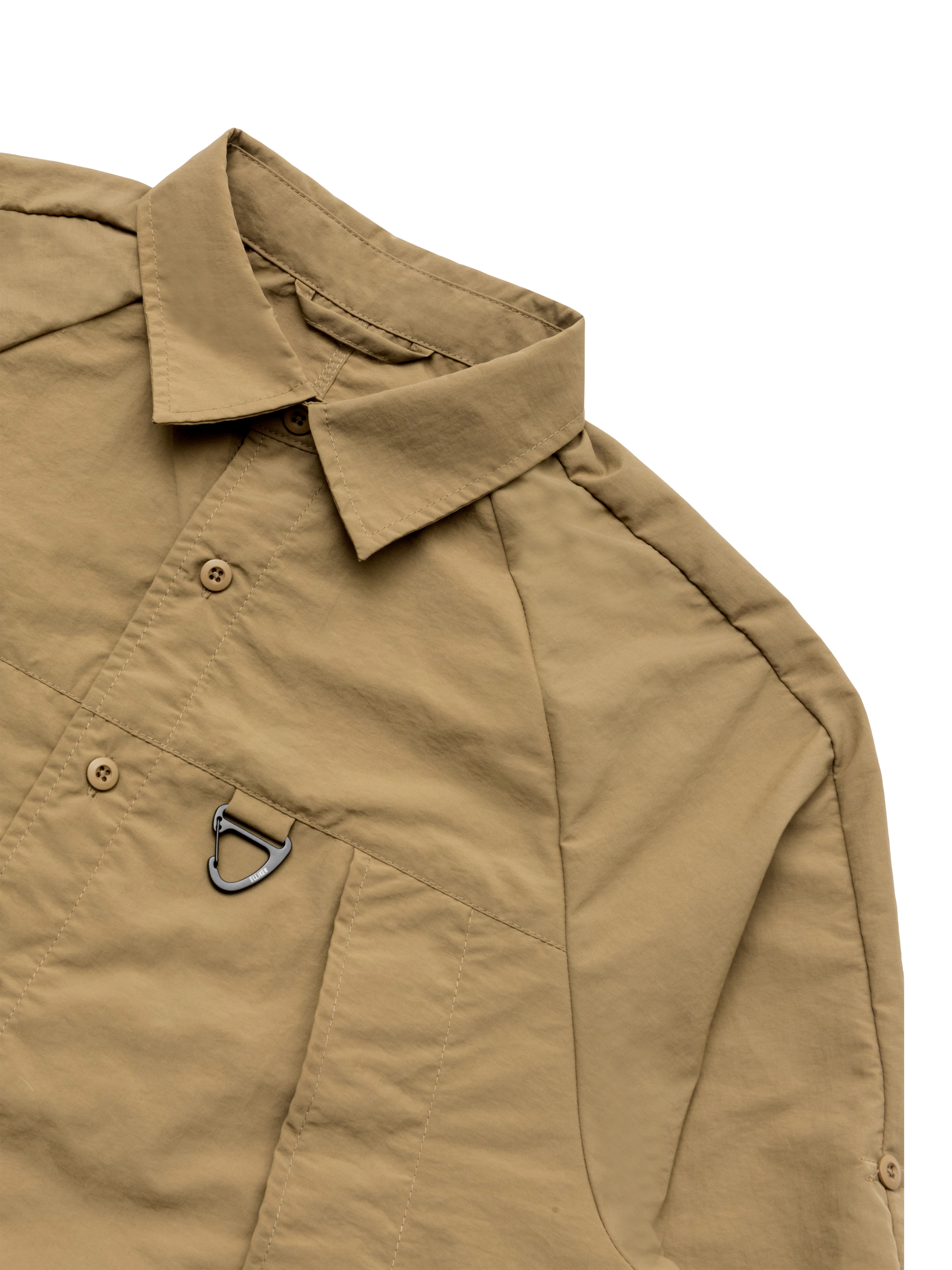 Product image 3 of 8, which shows ELLIKER Craw Long Sleeve Zipper Tech Shirt, Sand, S
