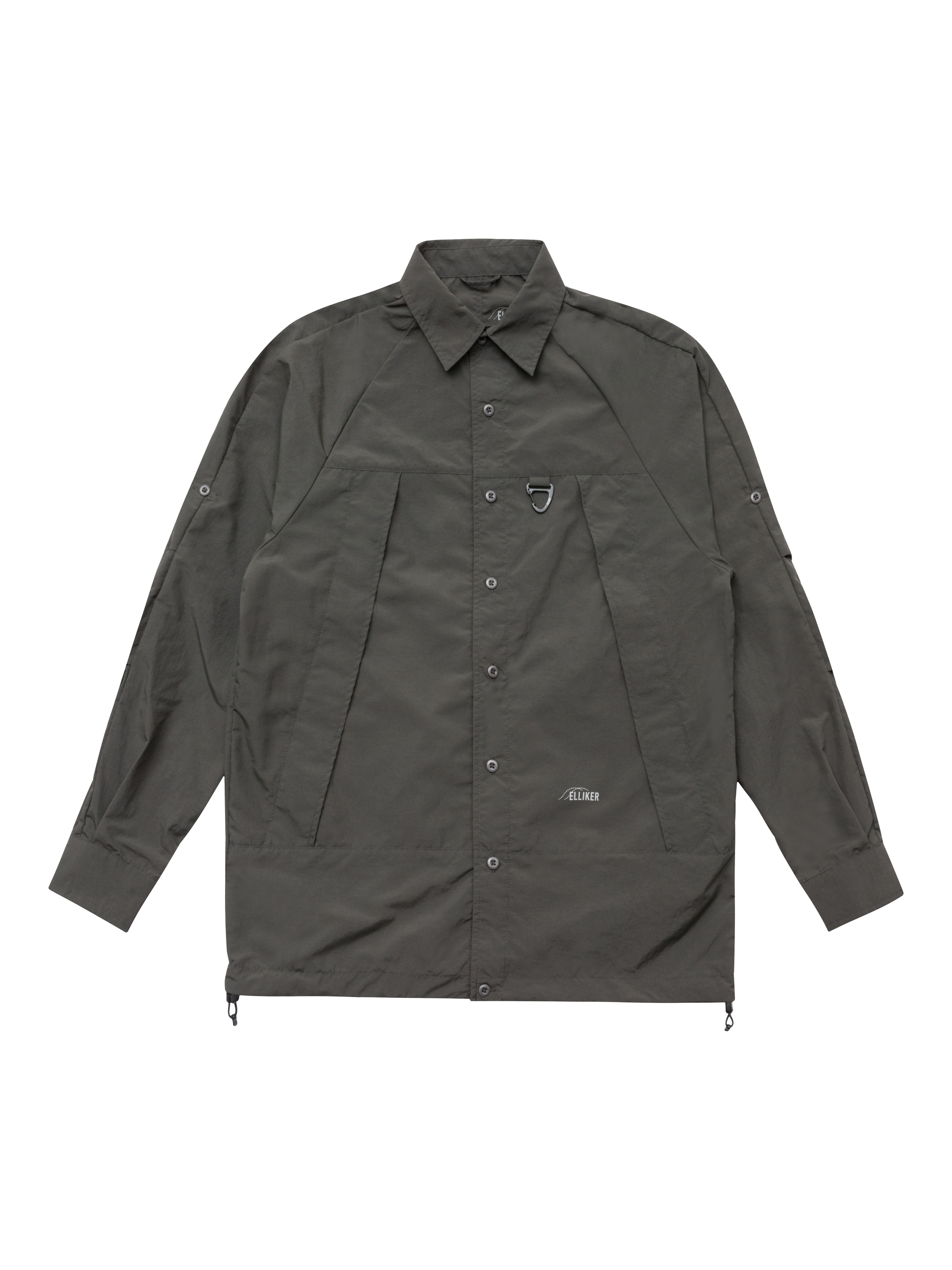 Product image 3 of 7, which shows ELLIKER Craw Long Sleeve Zipper Tech Shirt, Grey, S