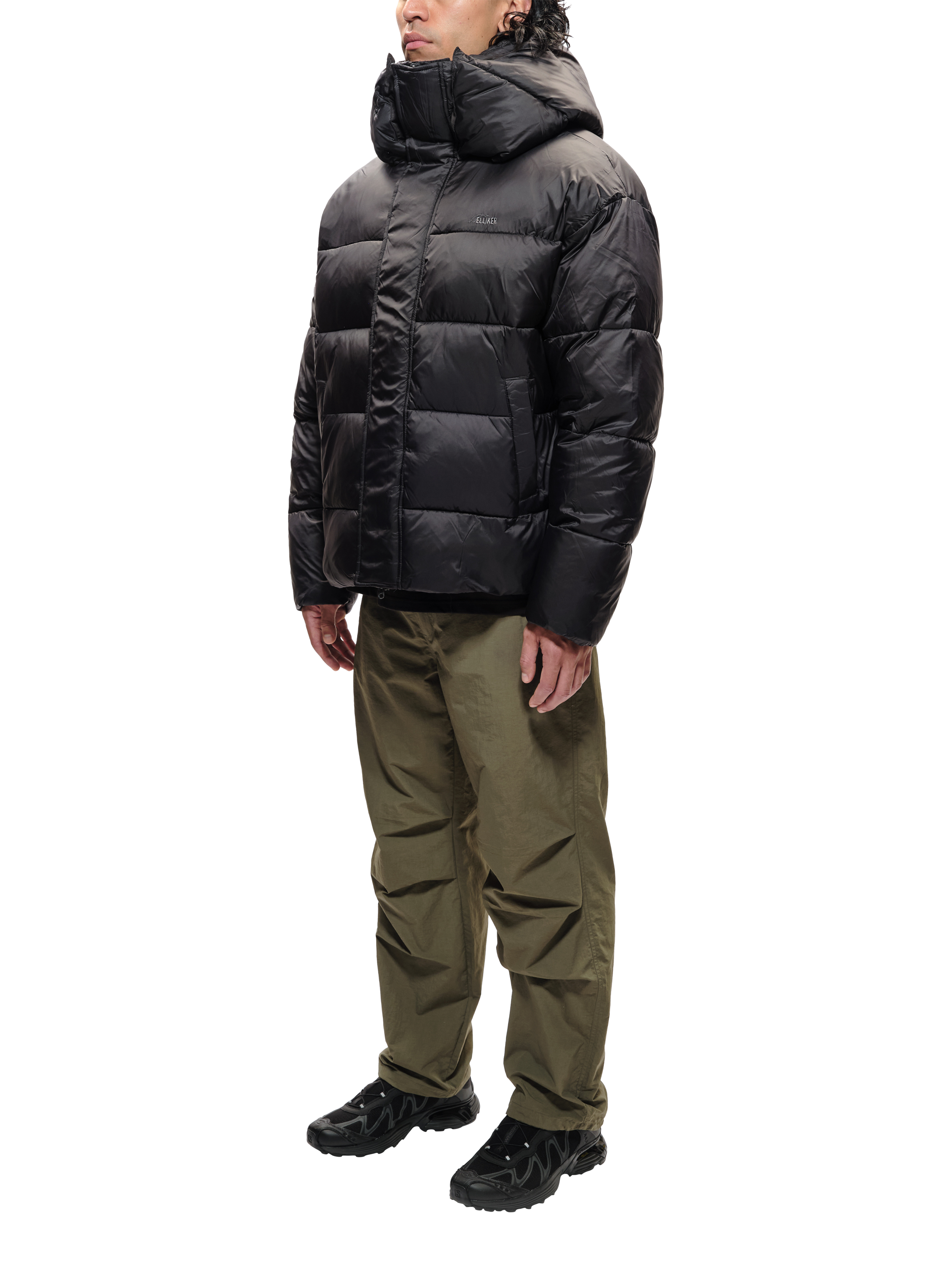 Product image 1 of 9, which shows ELLIKER Kisdon Insulated Puffer Jacket, Black, S