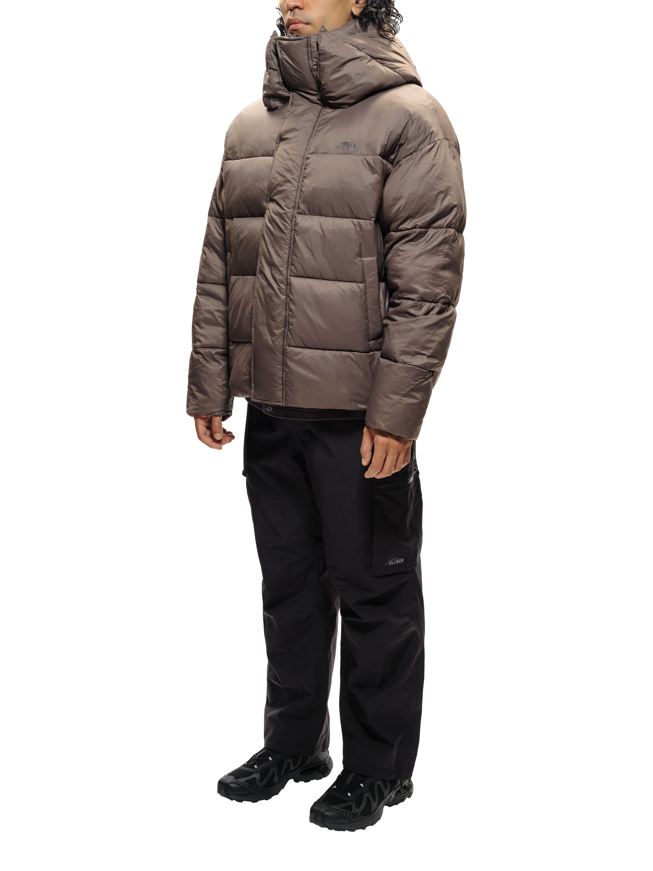 Product image 1 of 9, which shows ELLIKER Kisdon Insulated Puffer Jacket, Brown, S