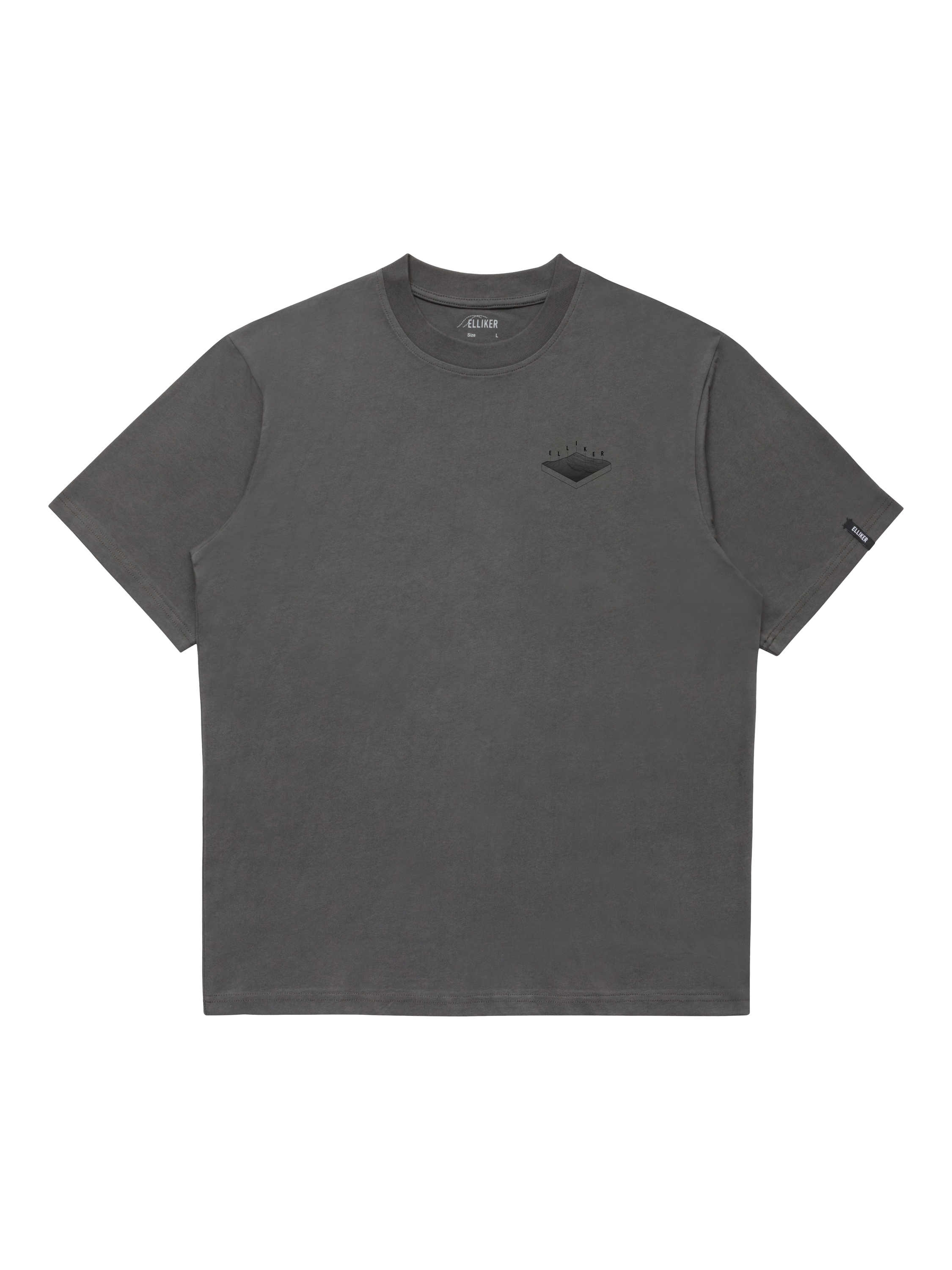 Product image 3 of 9, which shows ELLIKER Rill Hill Cotton Regular Fit T-Shirt, Grey, S