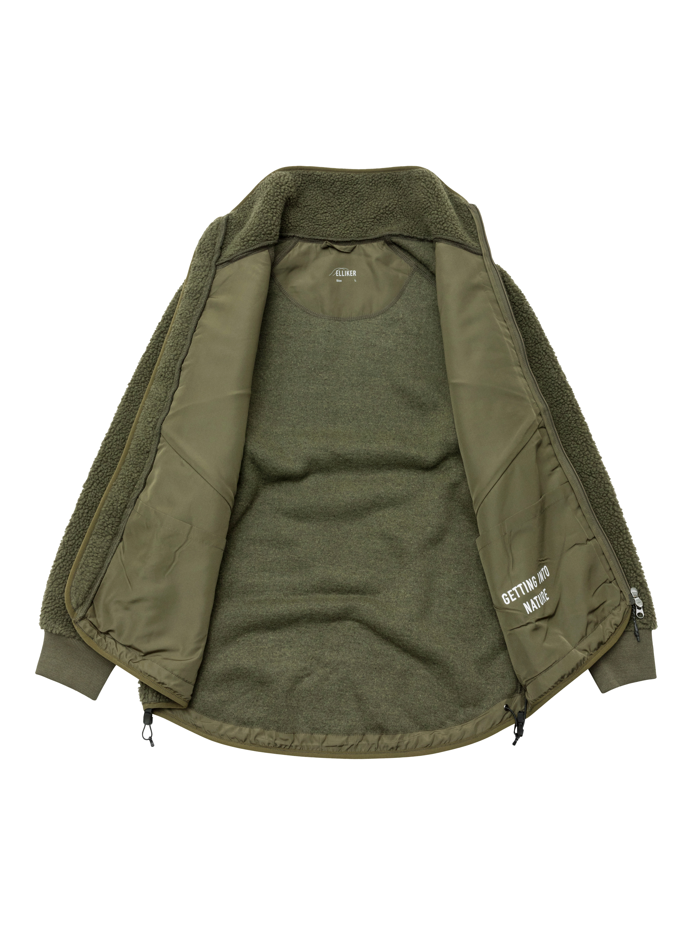 Product image 4 of 11, which shows ELLIKER Keld Sherpa Fleece Jacket, Khaki, S