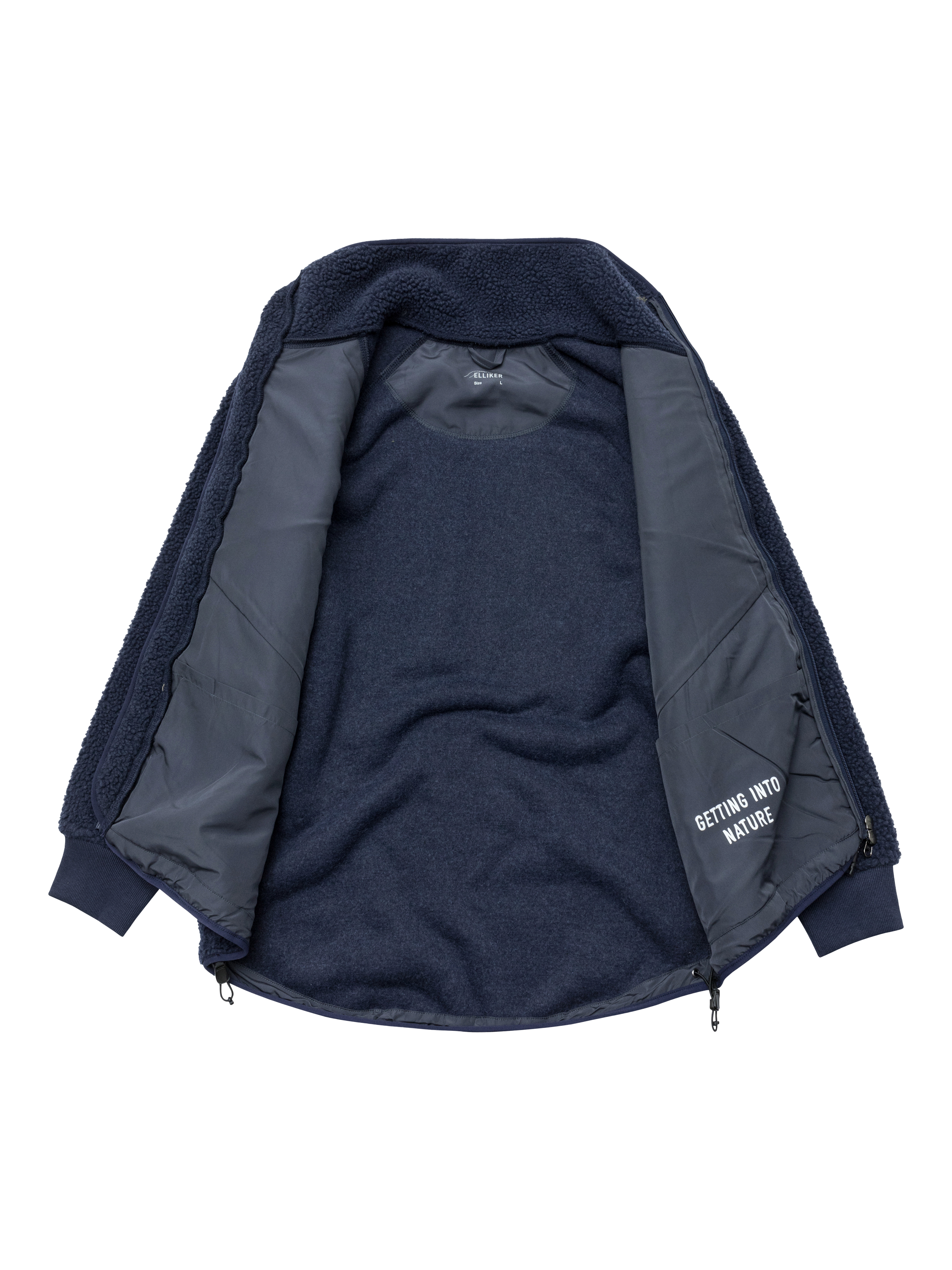 Product image 4 of 11, which shows ELLIKER Keld Sherpa Fleece Jacket, Navy, S
