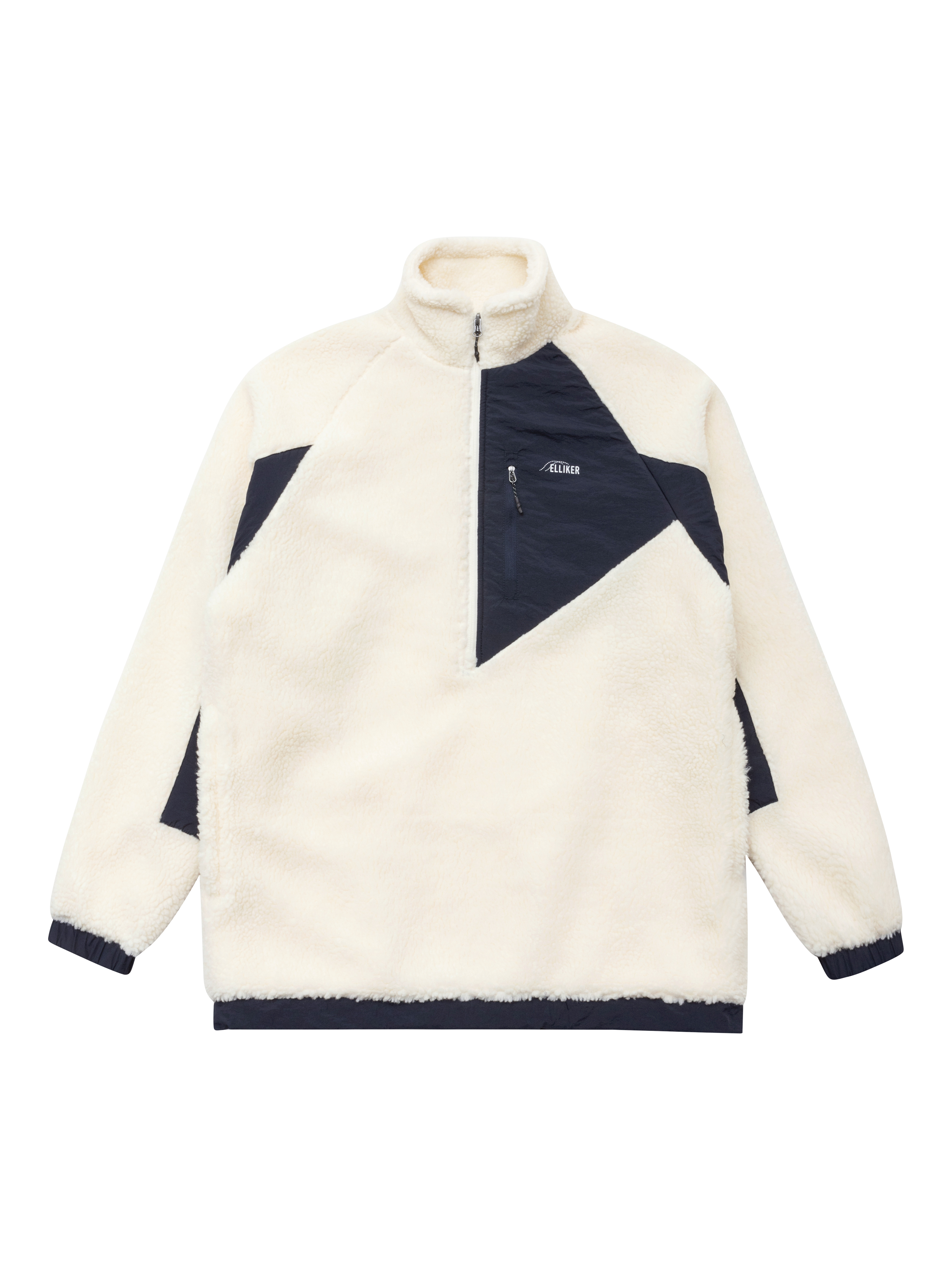 Product image 3 of 8, which shows ELLIKER Sike Fleece Pullover Top, Cream, XS