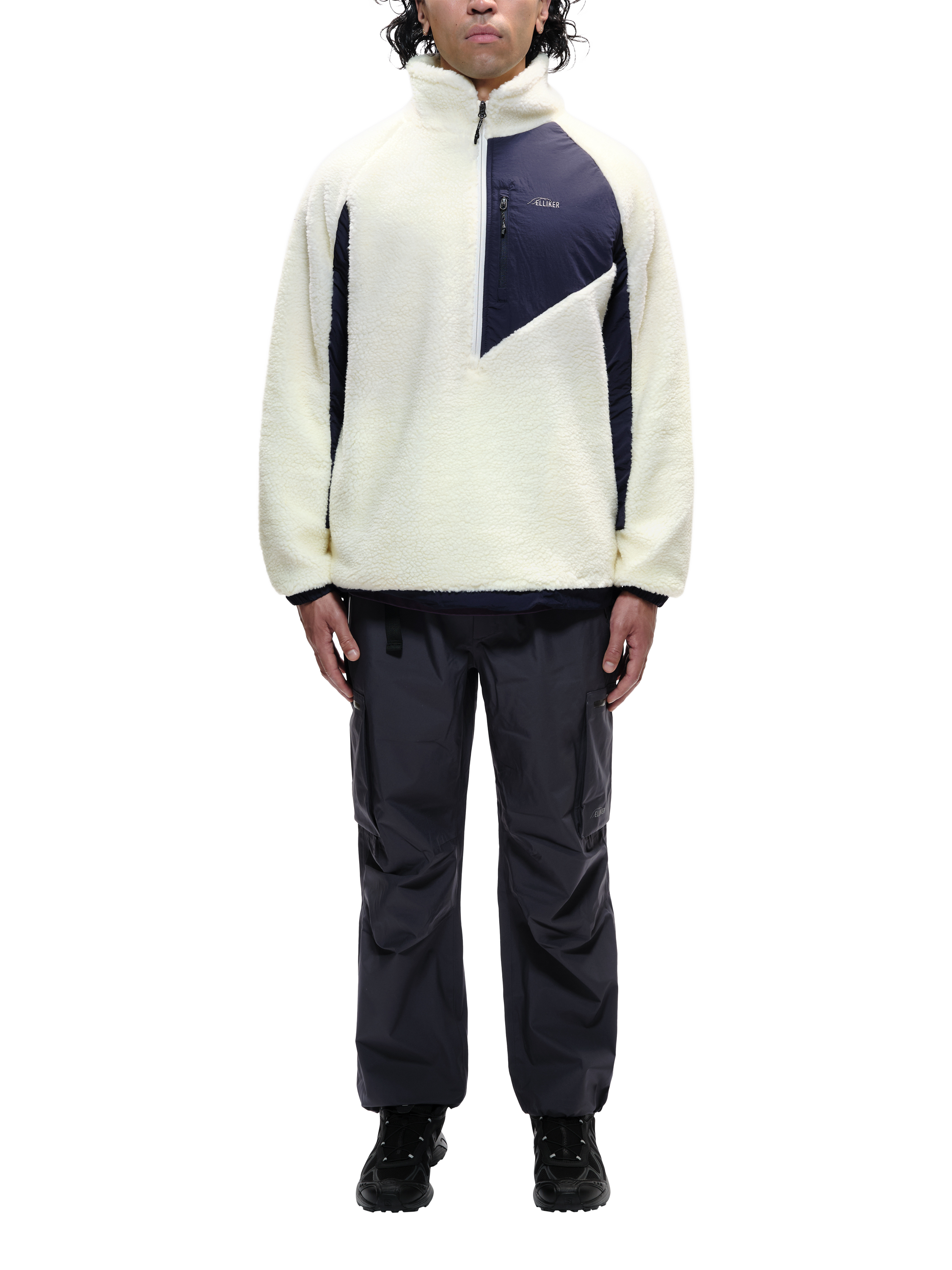 Product image 6 of 8, which shows ELLIKER Sike Fleece Pullover Top, Cream, XS