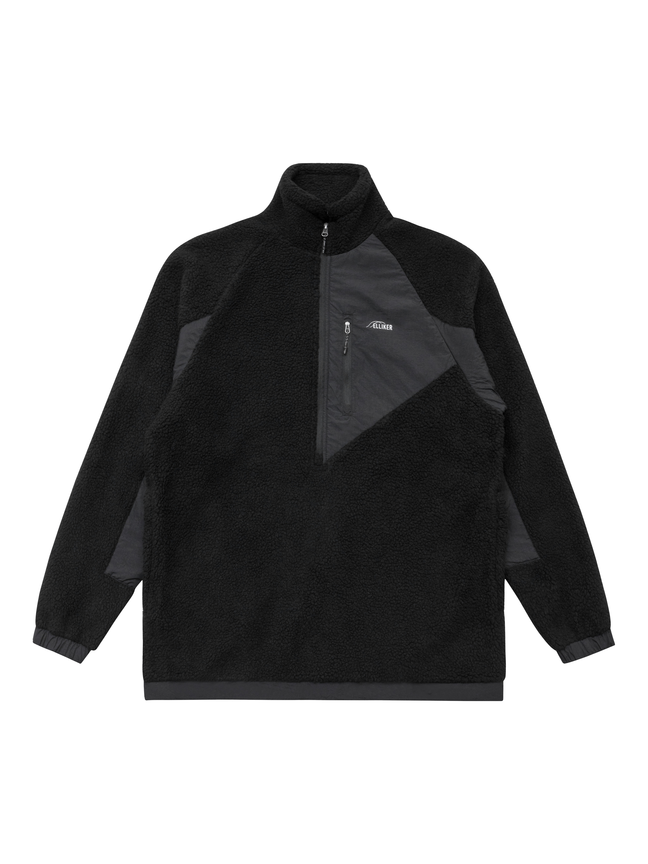 Product image 3 of 8, which shows ELLIKER Sike Fleece Pullover Top, Black, XS