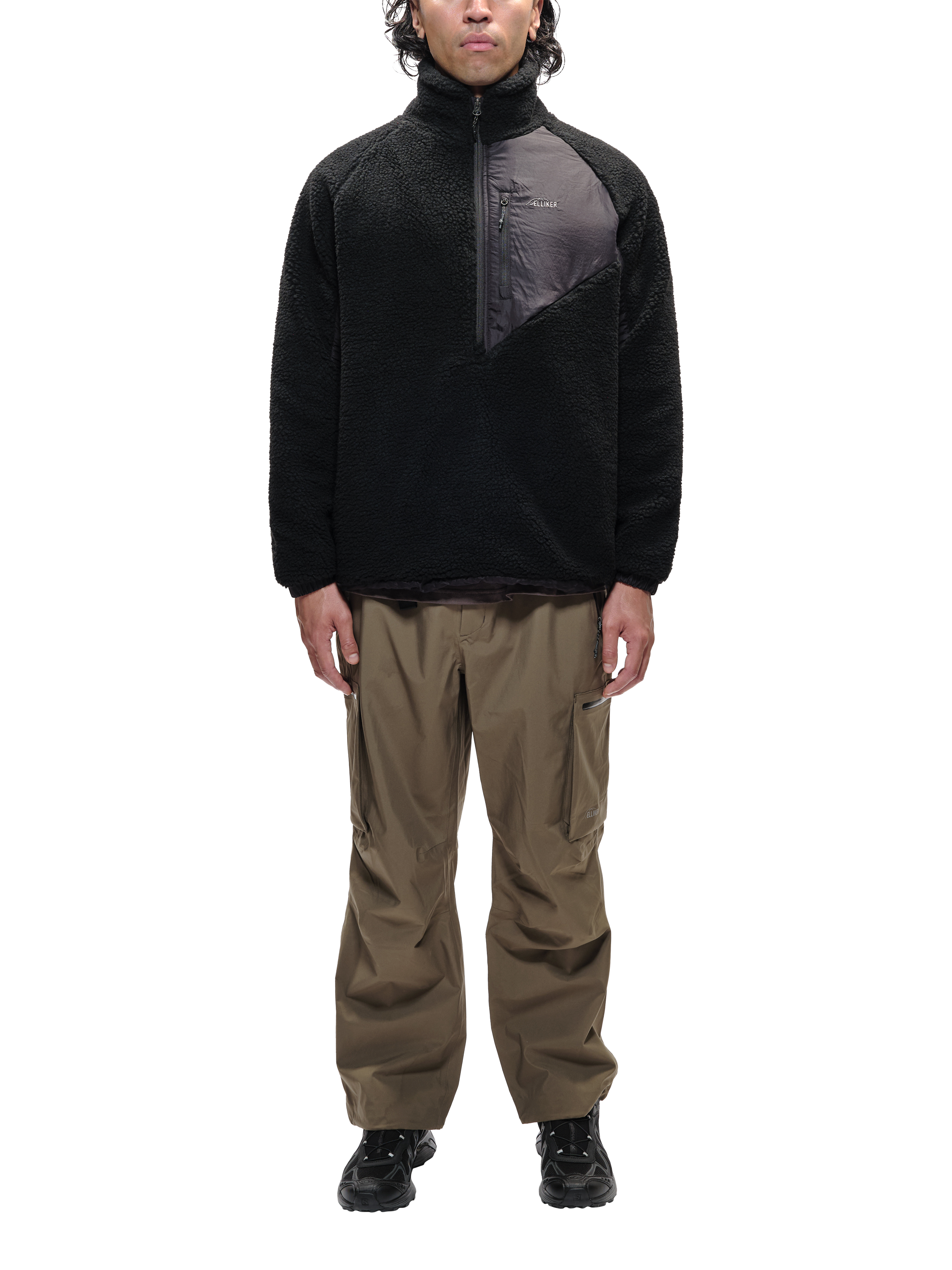 Product image 6 of 8, which shows ELLIKER Sike Fleece Pullover Top, Black, XS