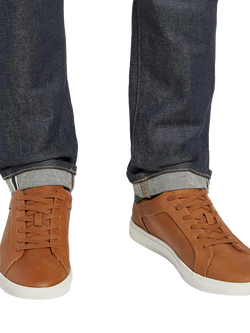 Dune London Traces Lace Up Trainers, Tan - view 2, Tan