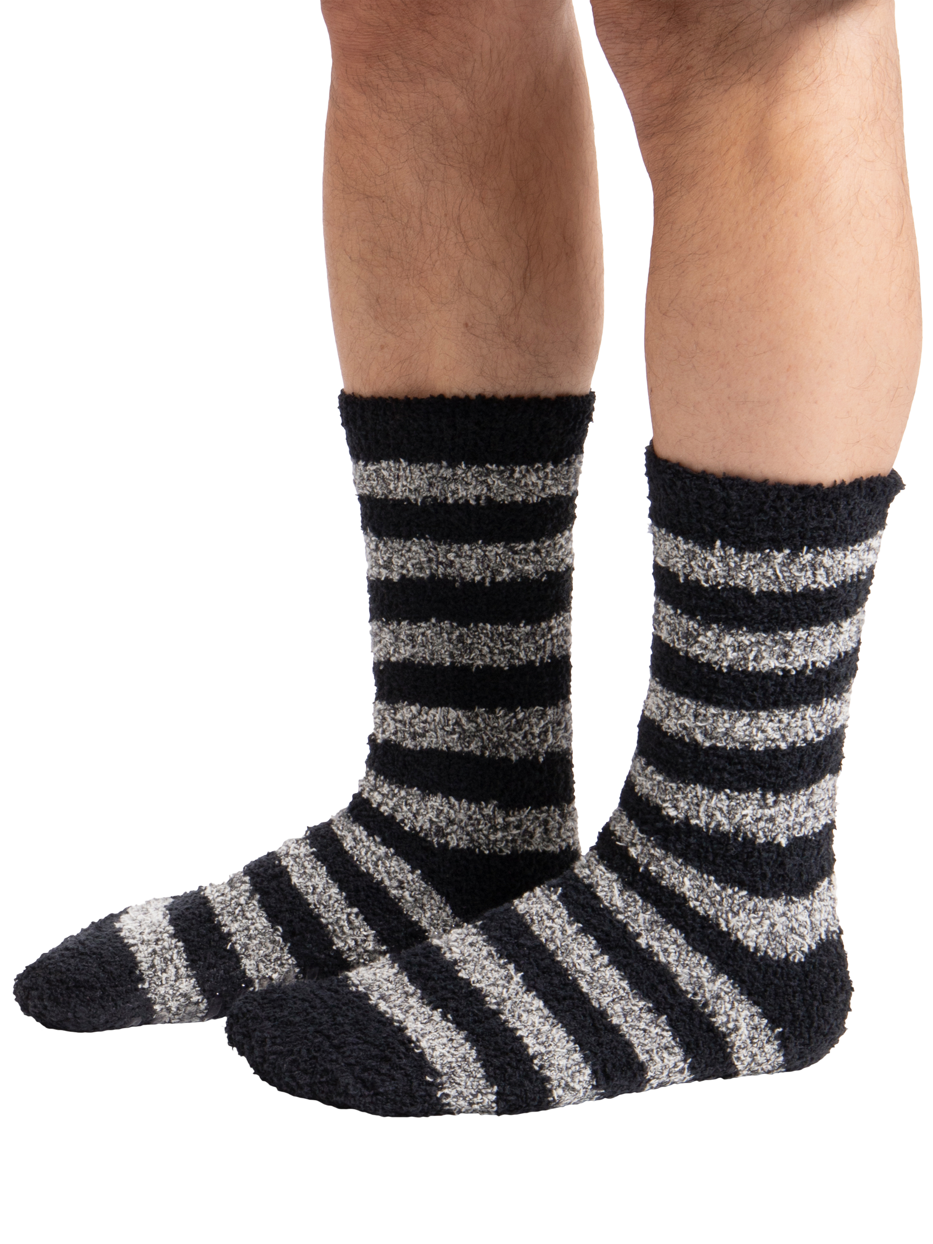 Product image 2 of 4, which shows totes Supersoft Slipper Socks, Pack of 2, Black/Grey, 8-11