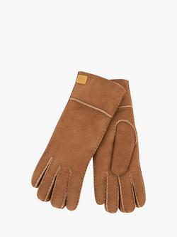 Just Sheepskin Women's Charlotte Sheepskin Gloves, Chestnut