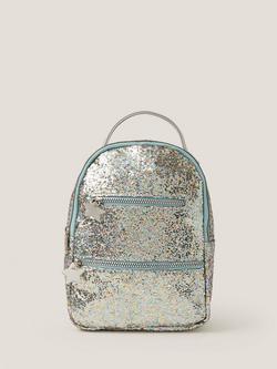Monsoon Kids' Glitter Backpack, Blue, Blue