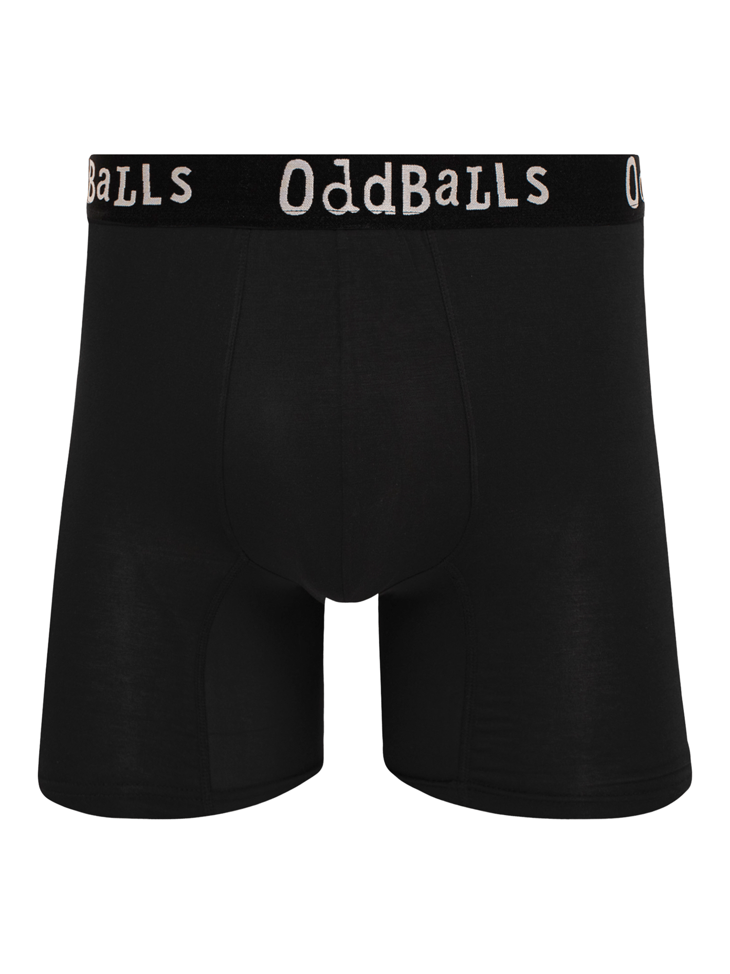Product image 2 of 6, which shows OddBalls Cotton Stretch Boxer Shorts, Pack of 3, Black, XXS