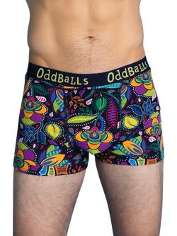 OddBalls Cotton Stretch Boxer Shorts, Pack of 3, Black & White - view 2, Black & White