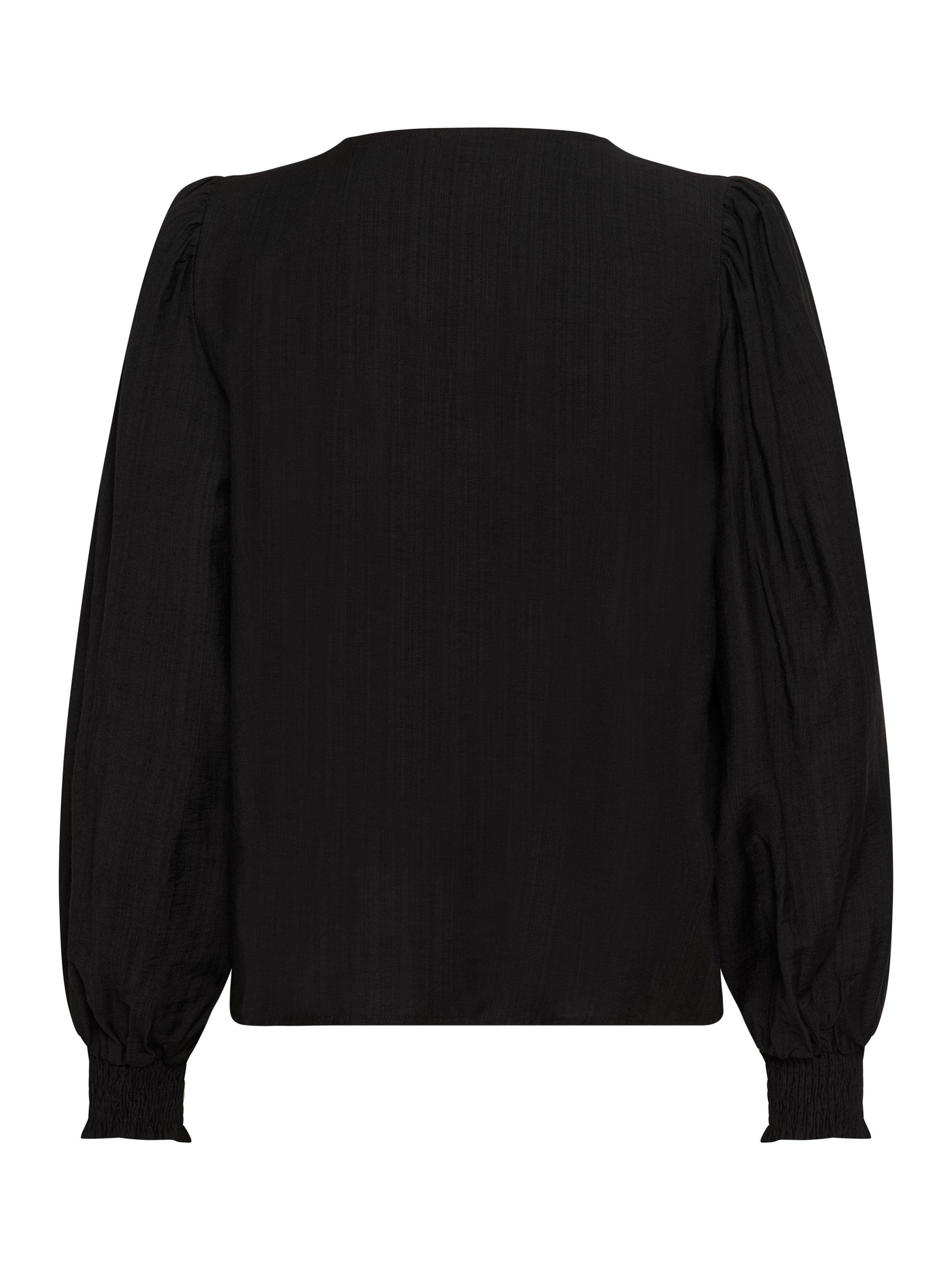 Product image 6 of 6, which shows KAFFE Lufia Long Sleeve V Neck Blouse, Black Deep, 8