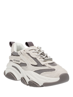 Steve Madden Possession Trainers, Bone/Grey - view 2, Bone/Grey