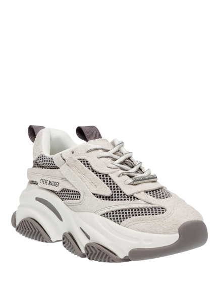 Steve Madden Possession Trainers, Bone/Grey - view 2, Bone/Grey