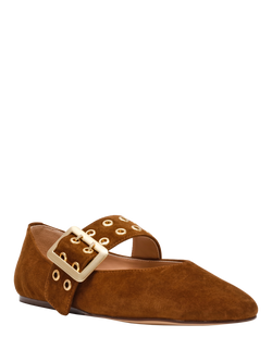 Steve Madden Atlantica Suede Ballerina Pumps, Chestnut - view 2, Chestnut