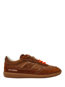 Steve Madden Augustine Suede Blend Trainers, Chestnut, Chestnut
