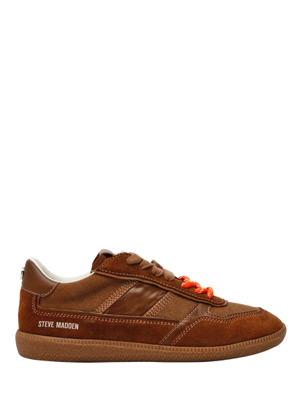 Steve Madden Augustine Suede Blend Trainers, Chestnut, Chestnut