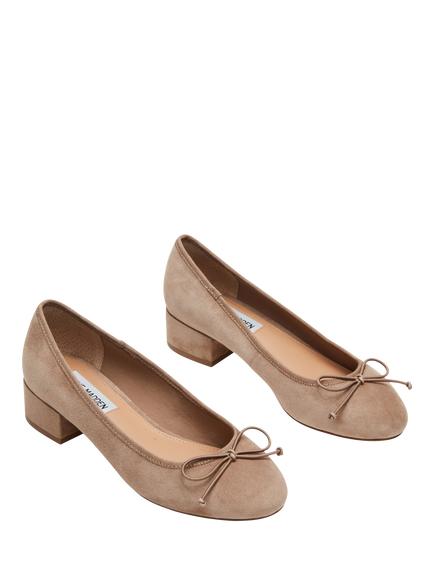 Steve Madden Cherisher Suede Blend Ballerina Pumps, Taupe - view 2, Taupe
