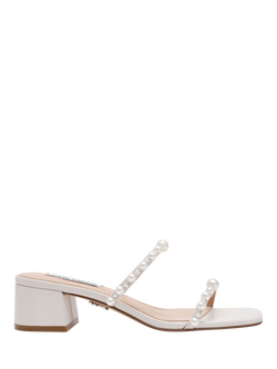 Steve Madden Genessa Embellished Leather Heeled Sandals, Ivory, Ivory
