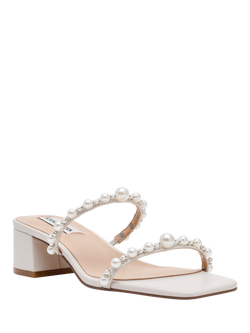 Steve Madden Genessa Embellished Leather Heeled Sandals, Ivory - view 2, Ivory