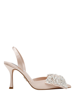 Steve Madden Lovie Embellished Stiletto Heel Slingback Court Shoes, Champagne, Champagne