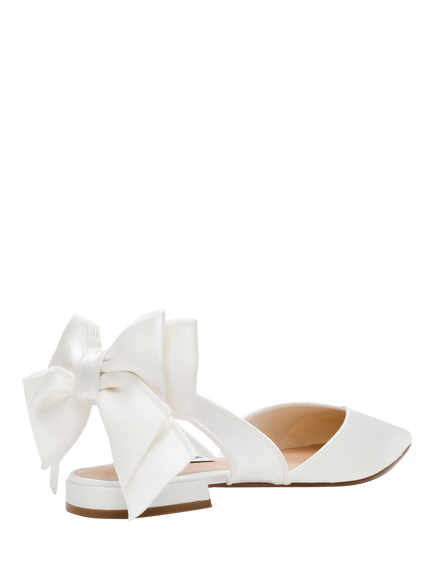 Steve Madden Synthia Bow Detail Slingback Ballerina Pumps, Ivory - view 2, Ivory