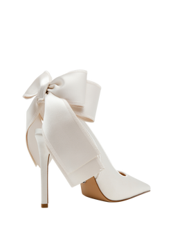 Steve Madden Teacup Knot Detail Stiletto Heel Slingback Court Shoes, Ivory - view 2, Ivory
