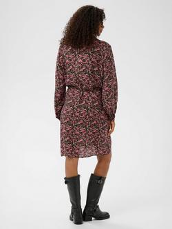 KAFFE Bella Floral Shirt Dress containing LENZING™ ECOVERO™ Viscose, Pink/Black - view 2, Pink/Black