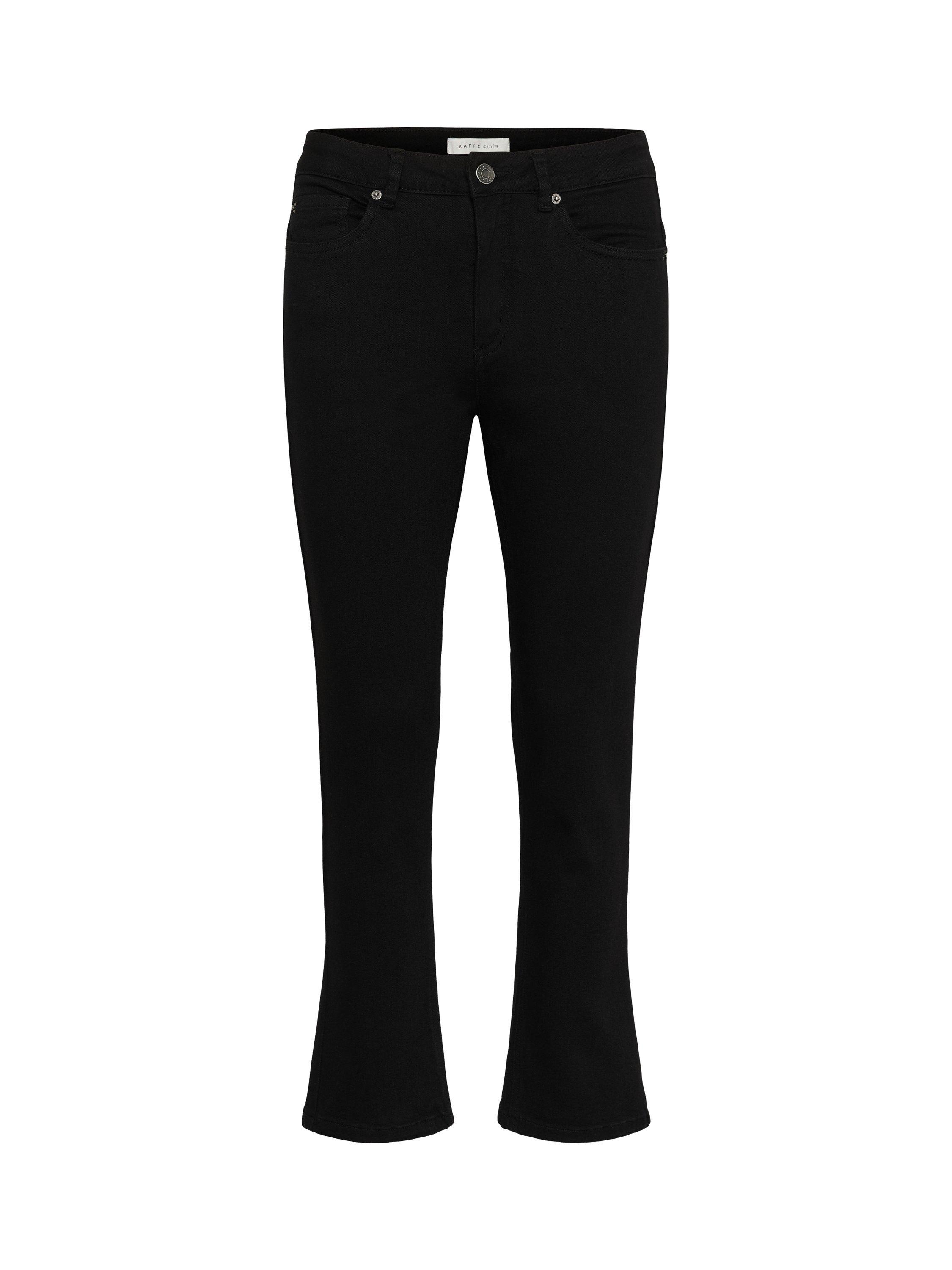 Product image 5 of 6, which shows KAFFE River Cotton Blend Straight Jeans, Black Deep, 25S