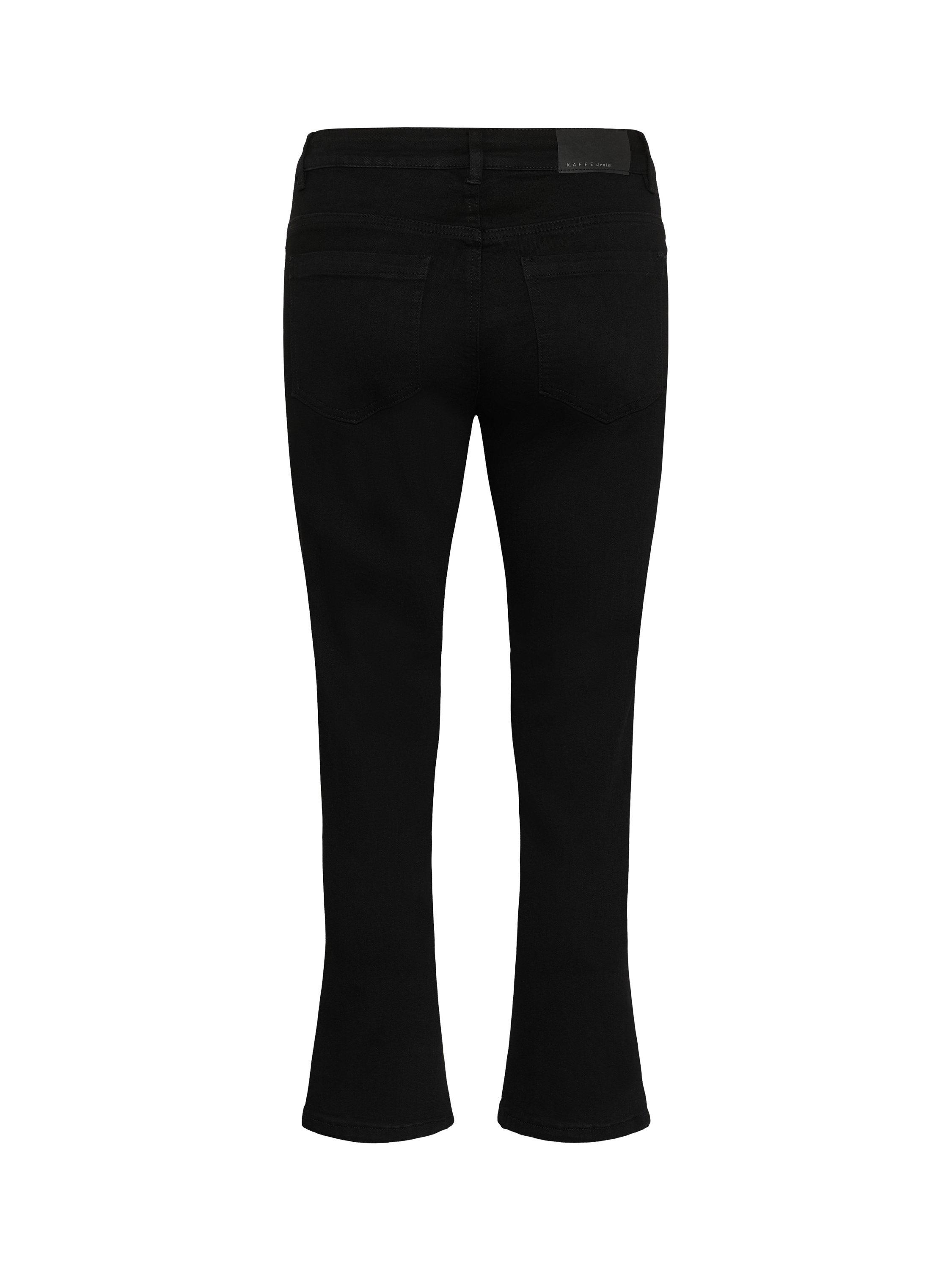 Product image 6 of 6, which shows KAFFE River Cotton Blend Straight Jeans, Black Deep, 25S