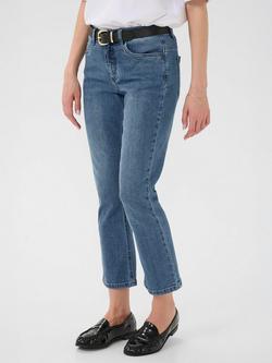 KAFFE River Cotton Blend Straight Jeans, Medium Blue