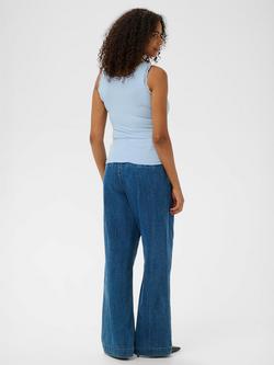 KAFFE Omi Lace Trim Scoop Neck Tank Top - view 2, Powder Blue