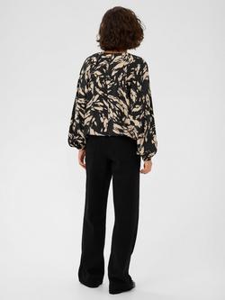 KAFFE Ulla Graphic Top containing LENZING™ ECOVERO™ Viscose, Black/Grey - view 2, Black/Grey